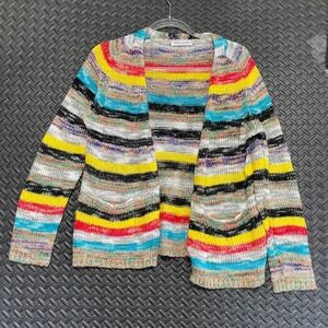 Misslook Multi Color Open Cardigan Sweater Acrylic Knitted Women's Size S